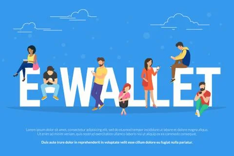 E-wallet concept illustration Illustrazione stock