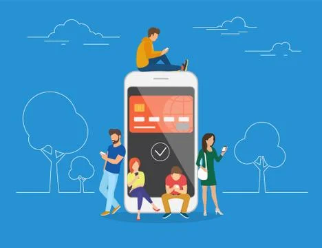 E-wallet concept illustration Illustrazione stock