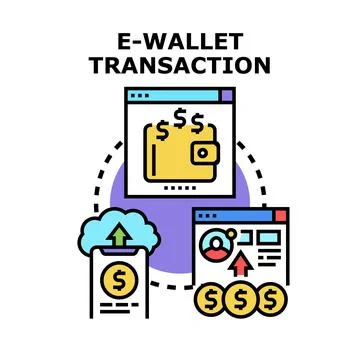 E wallet transaction concept illustrating digital money transfer Stock Illustration