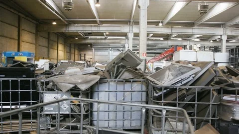 E-Waste Disposed Televisions Stock-Footage 77698529