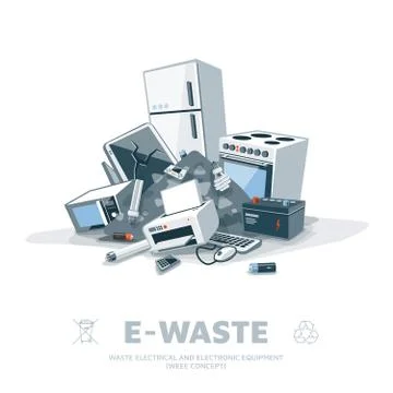 E-waste Pile Stock Illustration