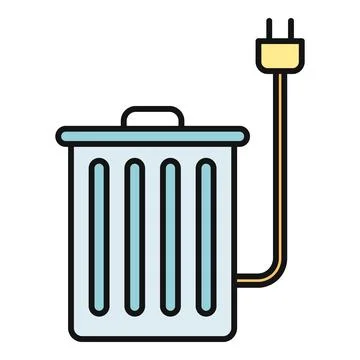 E waste recycling bin with power plug icon Stock Illustration
