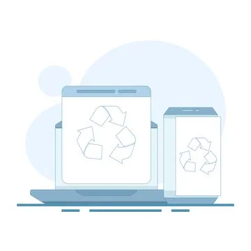 E-waste recycling concept 스톡 일러스트