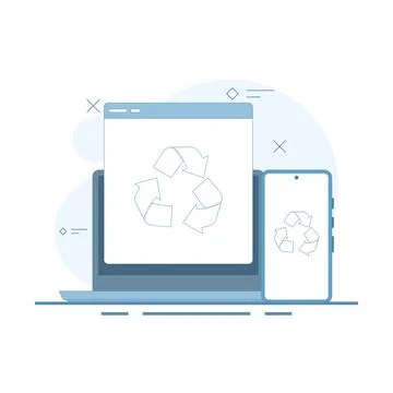 E-waste recycling concept 스톡 일러스트