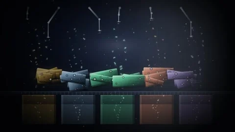 E-Waste Recycling Robot Loop - Electronics Disassembly Sorting Backdrop Stock Footage 341871008