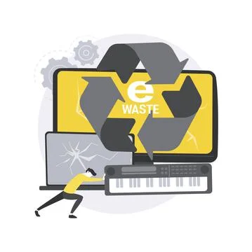 E-waste reduction abstract concept vector illustration. 스톡 일러스트