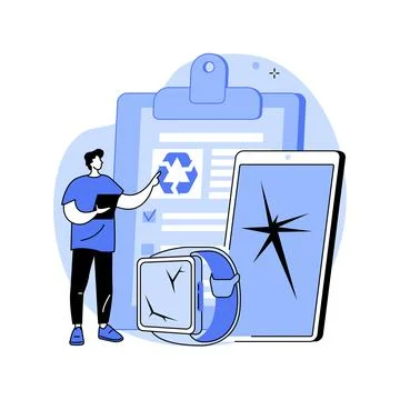 E-waste reduction abstract concept vector illustration. Stock Illustration