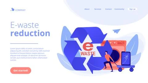 E-waste reduction concept landing page. Illustrazione stock