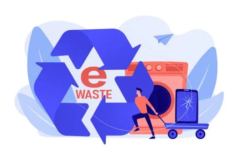 E-waste reduction concept vector illustration. Stock Illustration