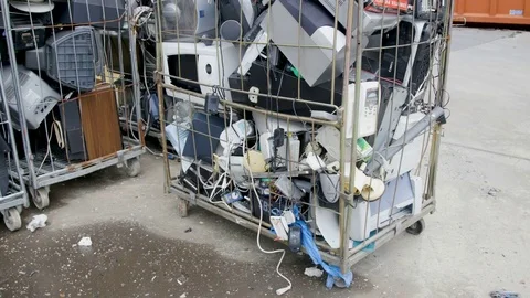 E-Waste Stored for Recycling Video stock 77716441