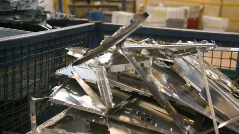 E-Waste Waste Steel Computer Chassis Pan Video stock 77698706
