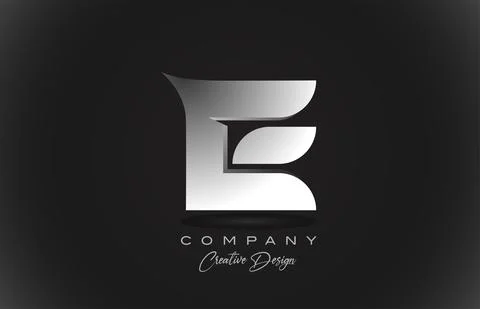 E white gradient alphabet letter logo icon with black background. Creative de Stock Illustration