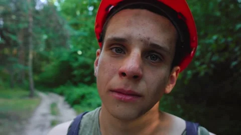 E worker looks at the camera Stock Footage 136821040