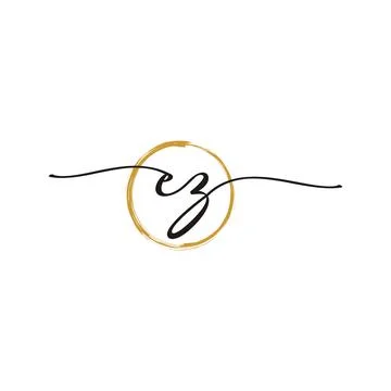 E Z Initial Script Letter Beauty Logo Template 스톡 일러스트