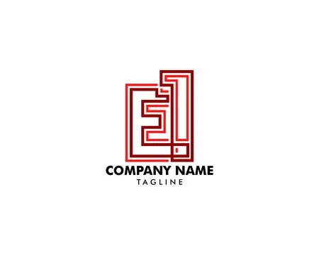 E1 logo combination of letters and numbers Stock Illustration