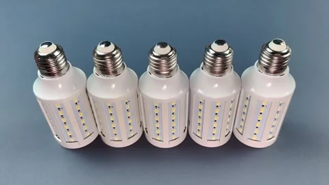E26 lamp sockets demonstrated on LED bulbs Stock-Footage 317713897