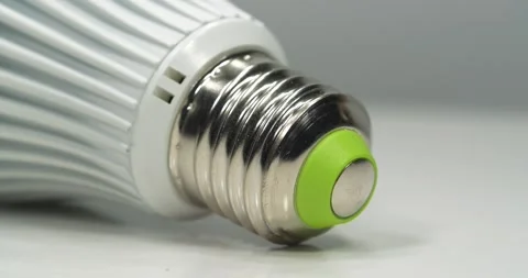E27 base of large LED lamp, close-up shot video Stock Footage 331102083