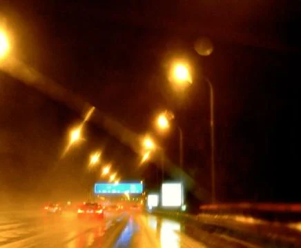 E40 Brussels Ring rainy night Stock Photos