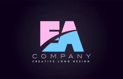 Ea alphabet letter join joined letter logo design Stock Illustration