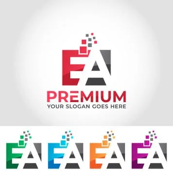 EA Alphabet Logo Design Concept Stock Illustration
