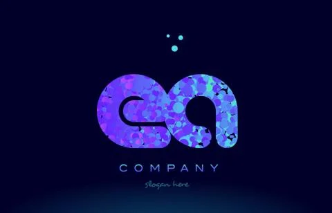 Ea e a bubble circle dots pink blue alphabet letter logo icon vector Stock Illustration