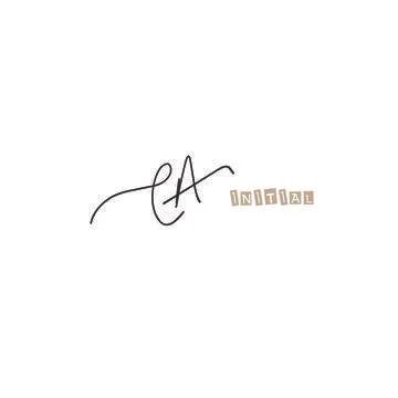 EA handwritten logo for identity Stock Illustration