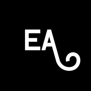 EA letter logo design on black background. EA creative initials letter logo.. Stock Illustration
