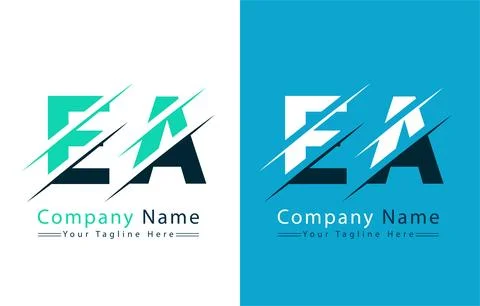 EA Letter Logo Vector Design Template Elements Illustrazione stock