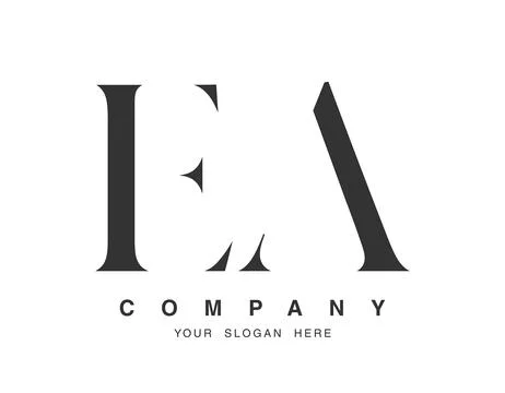 EA logo design. Initial letter e and a serif font style. Creative classic c.. Stock Illustration