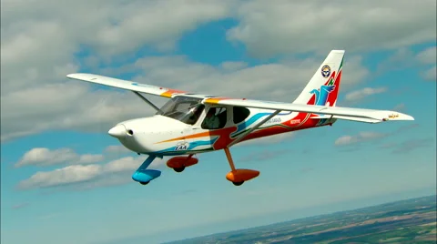 EAA Young Eagles Airplane Air to Air Banking Left Stock Footage 68101029