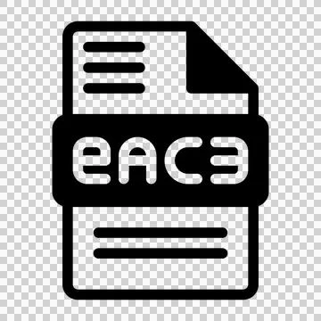 Eac3 file icon. Audio format symbol Solid icons, Vector illustration.  Illustrazione stock