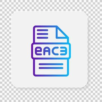 Eac3 flat icons. files type, document, format symbol icon.  Illustrazione stock