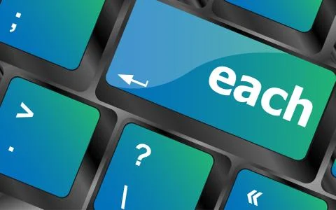 Each button on computer keyboard, laptop button Stock Illustration