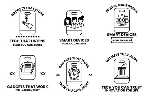 Each logo has a different design and concept 스톡 일러스트