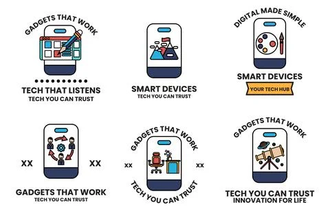 Each logo has a different design and concept 스톡 일러스트