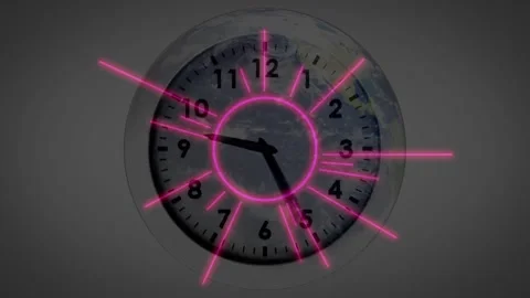 On each second tick clock hands advancing clockwise around transparent dial Stock Footage 327846837