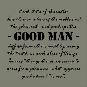 Each state of character has its own ideas of the noble Stock Illustration