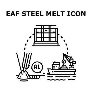 Eaf steel melt manufacturing process icon 스톡 일러스트