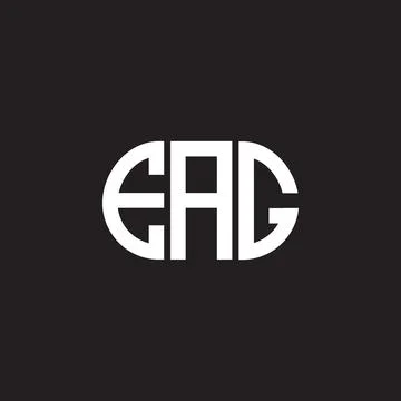 EAG letter logo design on black background. EAG creative initials letter logo Stock Illustration