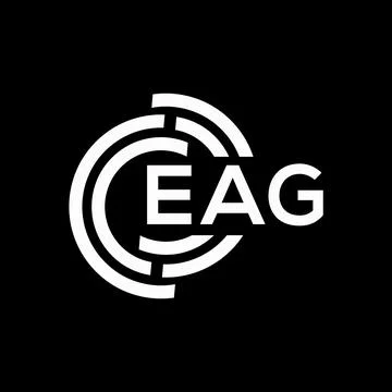 EAG letter logo design on black background. EAG creative initials letter logo Stock Illustration