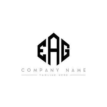 EAG letter logo design with polygon shape. EAG polygon and cube shape logo .. Stock Illustration