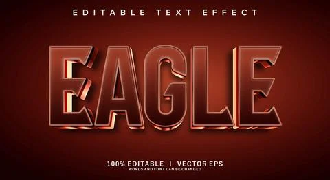 Eagle 3d vector text effect with modern style design Stock Illustration