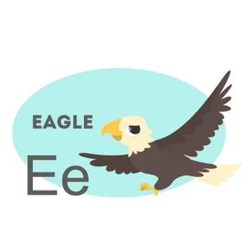 Eagle on alphabet. Stock Illustration