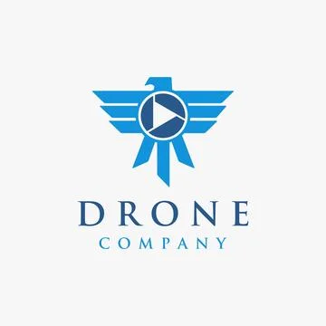 Eagle and camera shutter logo, aerial drone logo icon vector template Stock Illustration