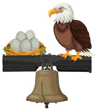 Eagle and Liberty Bell Vector Illustration Stock Illustration