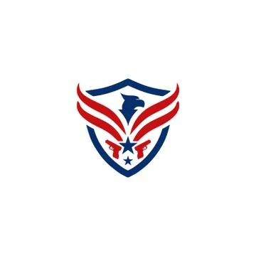 Eagle and shield logo emblem template vector Stock Illustration