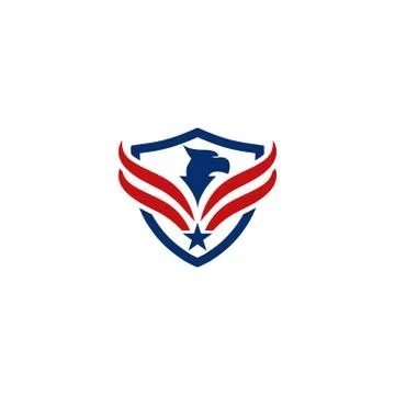 Eagle and shield logo emblem template vector Stock Illustration