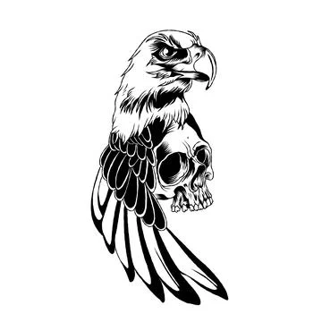 Eagle and skull Stock Illustration