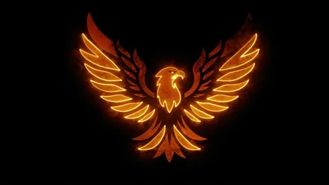 Eagle Animated Neon Logo - Loop - Overlay Graphic Element Stock Footage 283427151