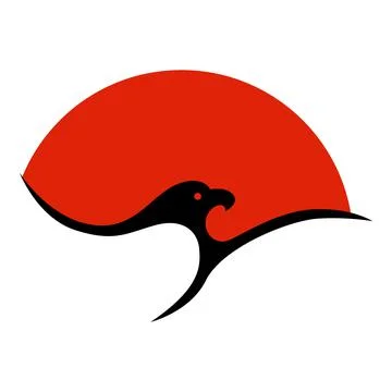 Eagle on the background of the setting sun. logo Stock Illustration